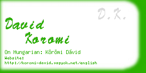 david koromi business card